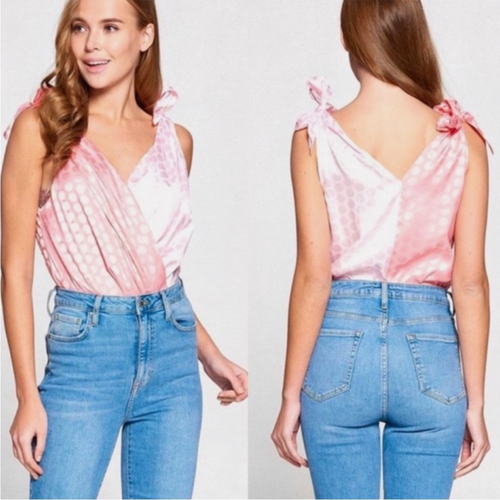 NWOT Pink strut & bolt tie shoulder bodysuit size M never worn dsquared boutique